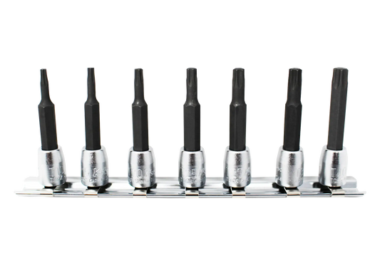 7 Piece 1/4" Sq. Dr. 50mm TORX Bit Socket Set T10-T40