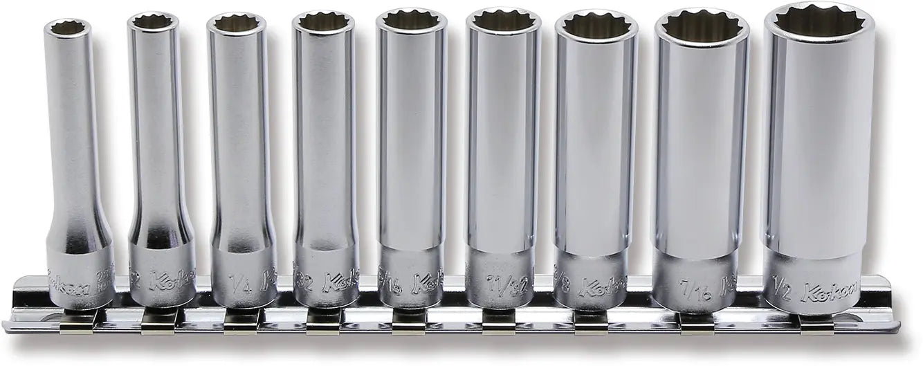 1/4 Sq. Dr. Socket Set 3/16-1/2 12 point 9 pieces