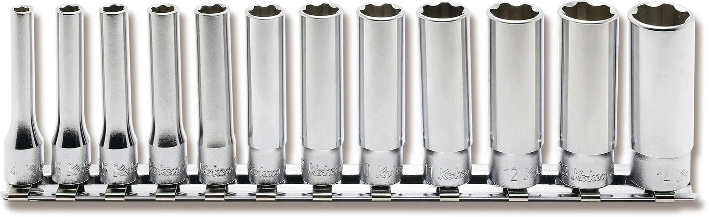 1/4 Sq. Dr. Socket Set 4-14mm Surface 12 pieces