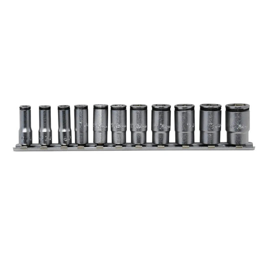 Special 1/4 Sq. Dr. Semi-Deep NUT GRIP® Socket Set 5-14mm - 11 pieces