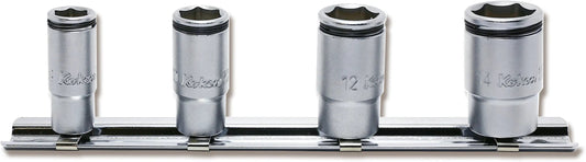 1/4 Sq. Dr. Socket Set 8-14mm Nut Grip 4 pieces