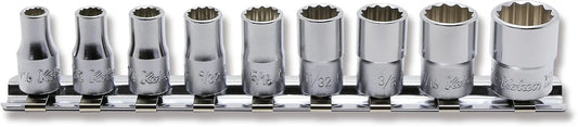 1/4 Sq. Dr. Socket Set 3/16-1/2 12 point 150mm 9 pieces