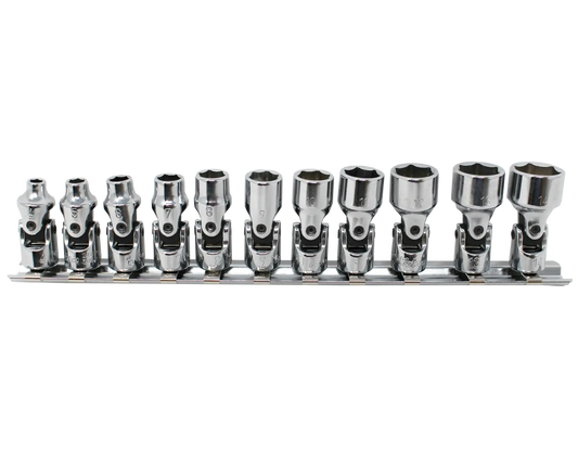 1/4" Sq. Dr. Universal 6-Point Metric Chrome Socket Set - 11 Pieces