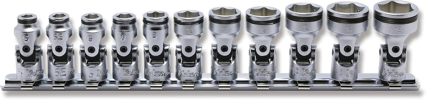 1/4 Sq. Dr. Universal NUT GRIP® Socket Set, 5mm-15mm - 11 pieces