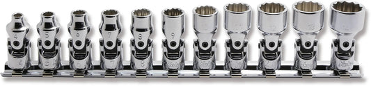 1/4 Sq. Dr. 12 point Metric Universal Chrome Socket Set (4-14) - 11 pieces