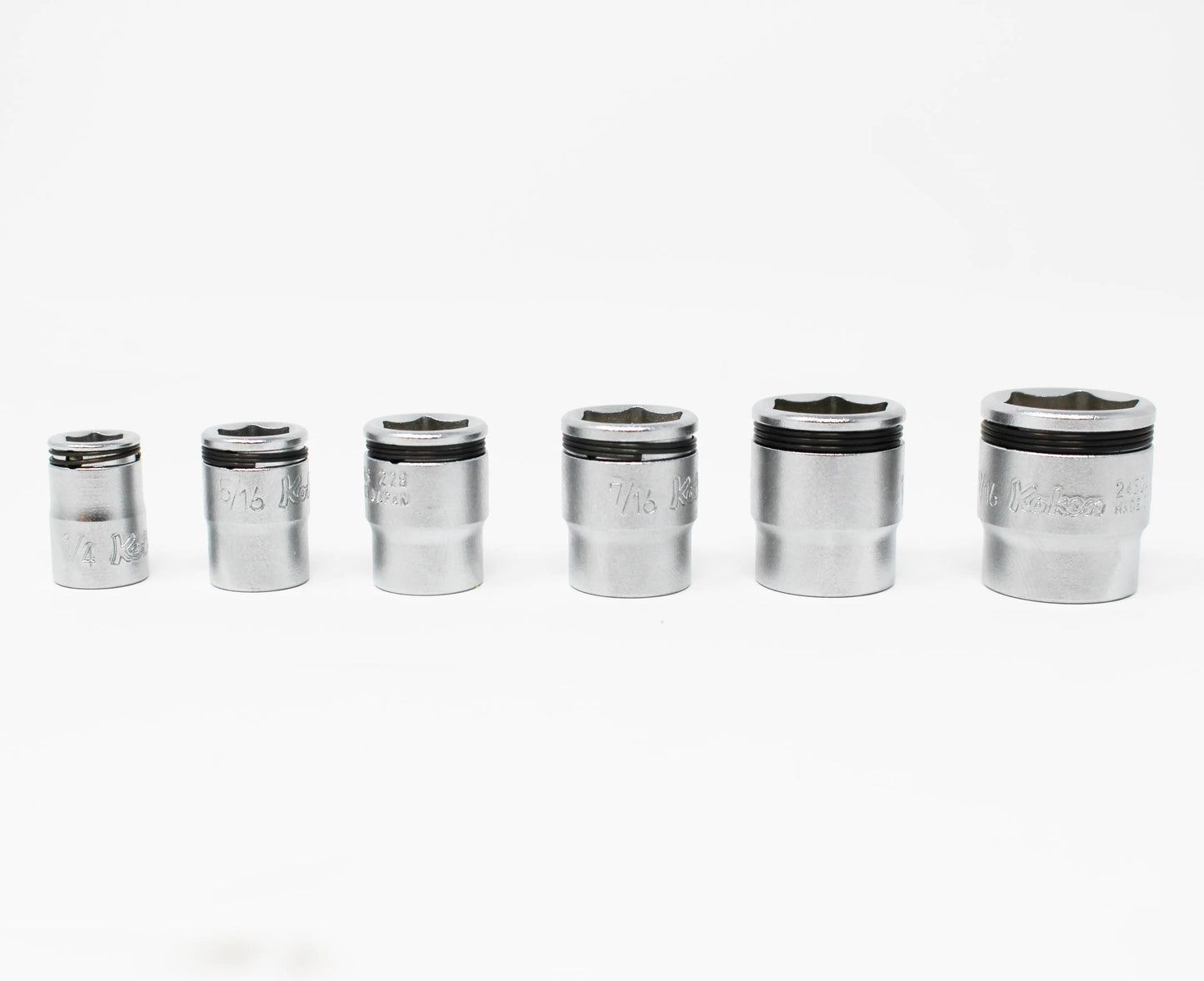 1/4" Sq.Dr. Nut-Grip SAE Short Socket Rail Set, 6 pcs.