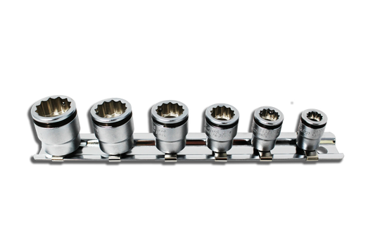 1/4 Sq. Dr. Socket Set 1/4-9/16 Nut Grip, 12 point 6 pieces