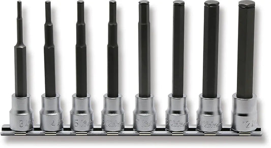 3/8 Sq. Dr. Grip Ring Hex Bit Socket Set, 3mm-12mm - 8 pieces