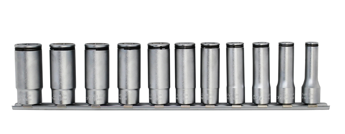 Special 3/8 Sq. Dr. Deep NUT GRIP® Socket Set 8-19mm - 11 pieces