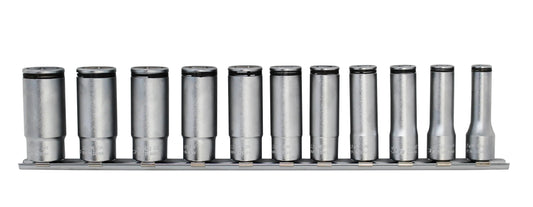 Special 3/8 Sq. Dr. Deep NUT GRIP® Socket Set 8-19mm - 11 pieces