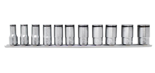 Special 3/8 Sq. Dr. Semi-Deep Socket Set 8-19mm Nut Grip 11 pieces