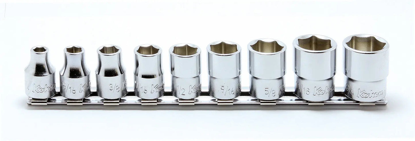 3/8 Sq. Dr. Socket Set 1/4-3/4 12 point 200mm 9 pieces