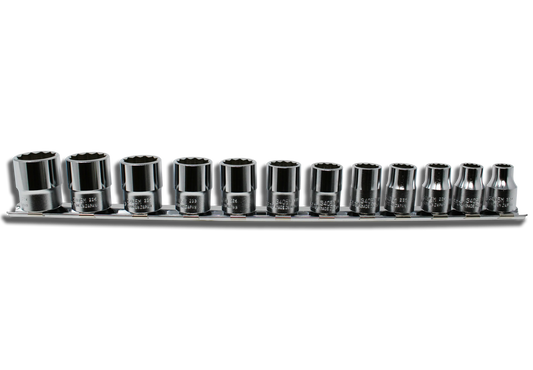 3/8 Sq. Dr. Socket Set 8-19mm 12 point 300mm 12 pieces