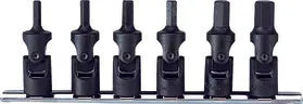 3/8 Sq. Dr. Universal Bit Socket Set 5mm-12mm Hex 150mm 6 pieces
