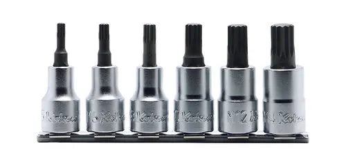 1/2 Sq. Dr. Bit Socket Set XZN M5-M14 Triple Square 150mm 6 pieces