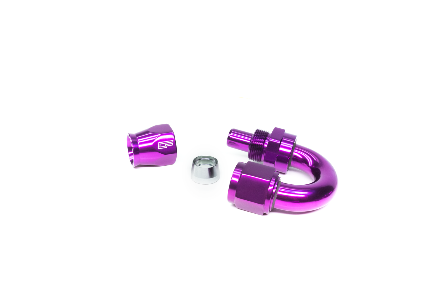 -08 AN 180 Degree Female Aluminum Hose End (PTFE)