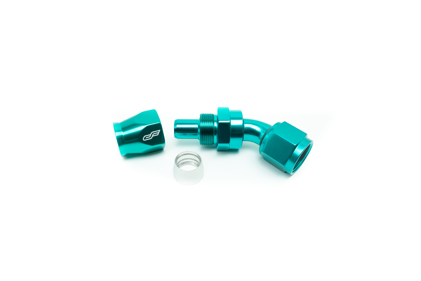 -06 AN 45 Degree Female Aluminum Hose End (PTFE)