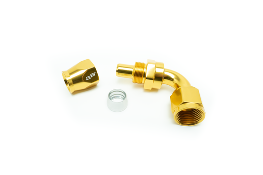 -8 AN 90 Degree Female Aluminum Hose End (PTFE)