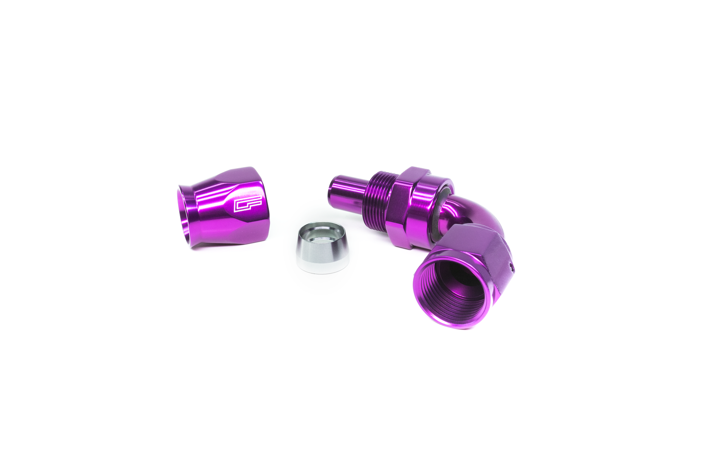 -06 AN 90 Degree Female Aluminum Hose End (PTFE)