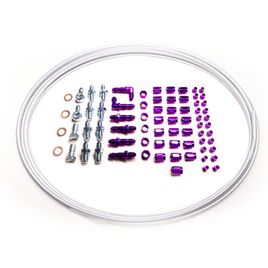 Brake Line Tuck Kit w/ Banjo Bolts and line for Honda Civic / Acura Integra