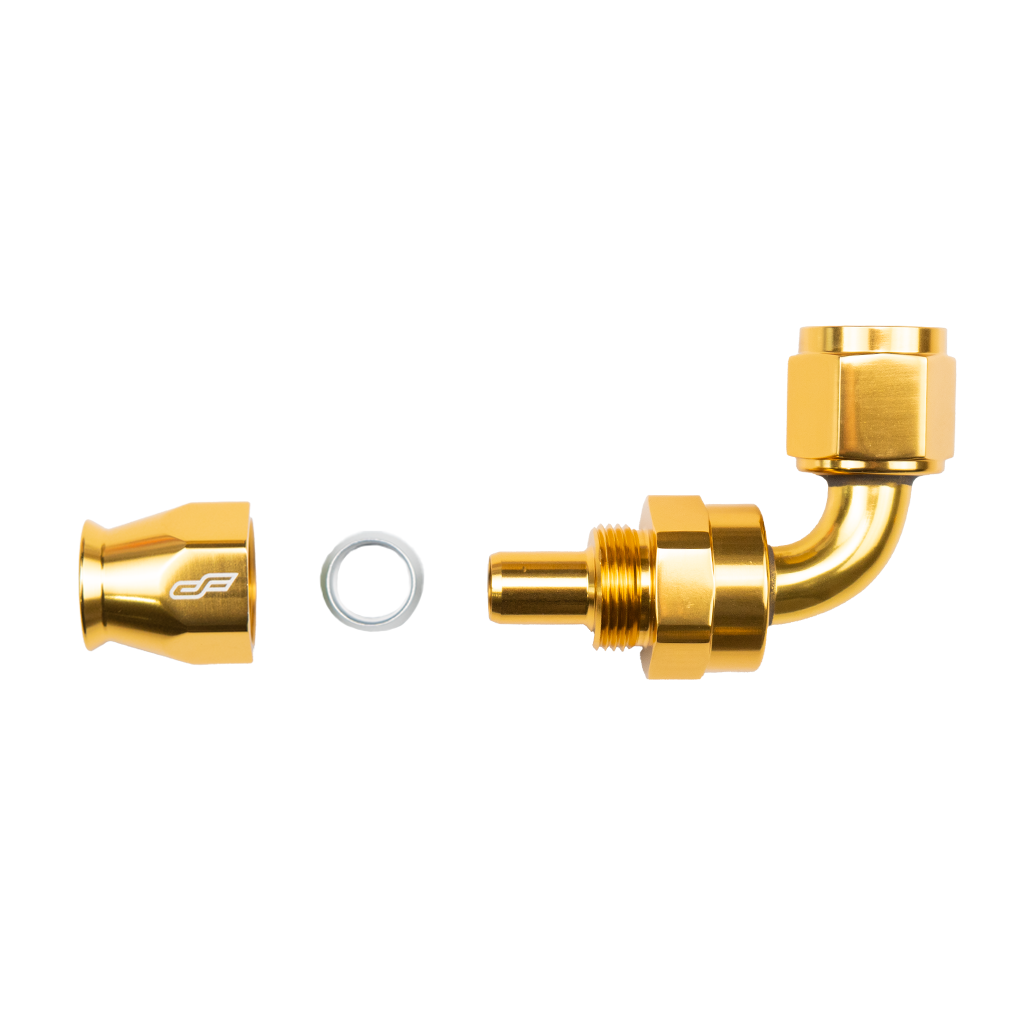 -8 AN 90 Degree Female Aluminum Hose End (PTFE)