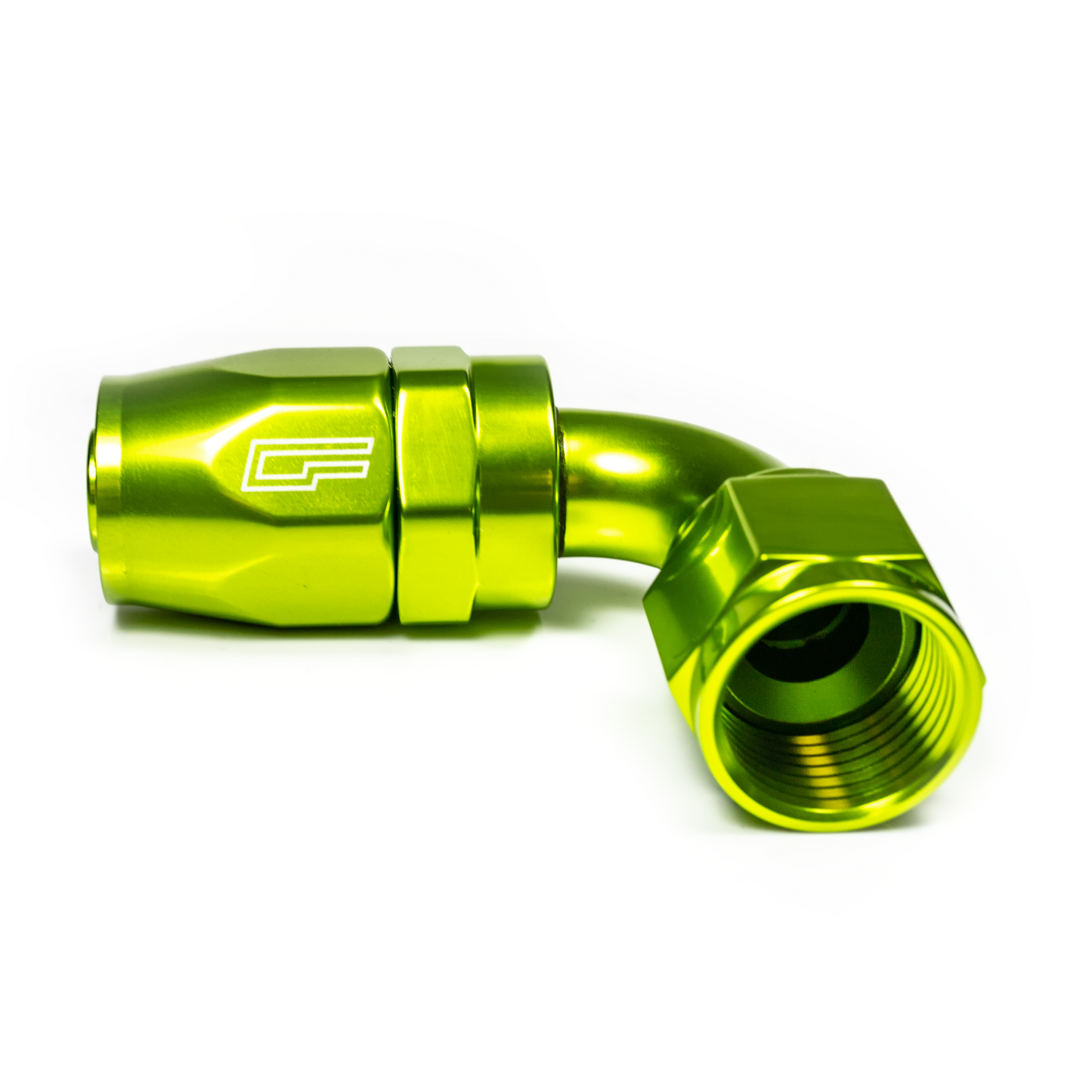 -08 AN 90 Degree Female Aluminum Hose End (PTFE)