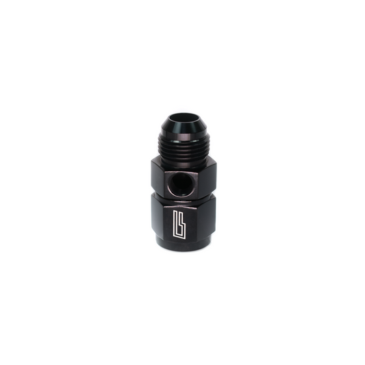 Pressure Gauge Adapter, 8AN to 8AN w/ 1/8" port