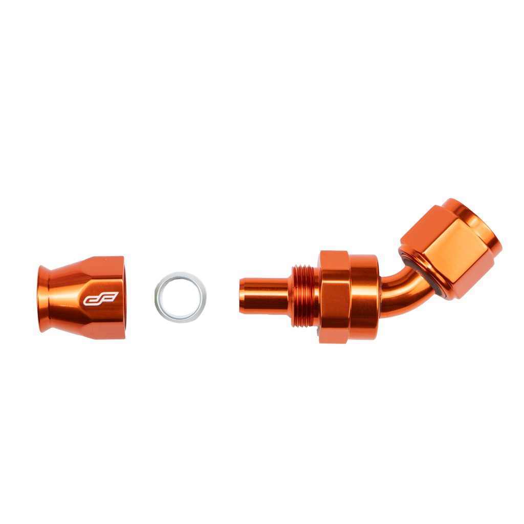 -4 AN 45 Degree Female Aluminum Hose End (PTFE)