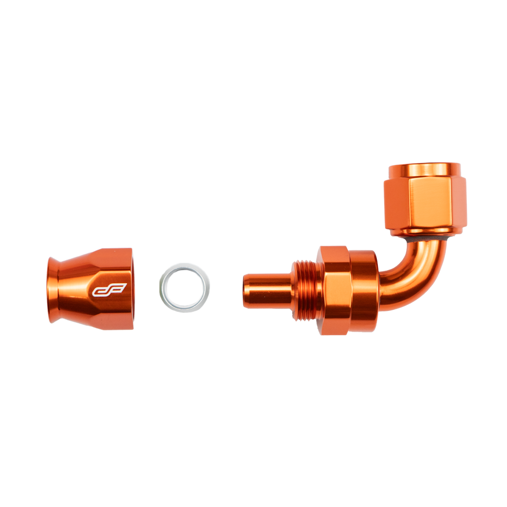 -6 AN 90 Degree Female Aluminum Hose End (PTFE)