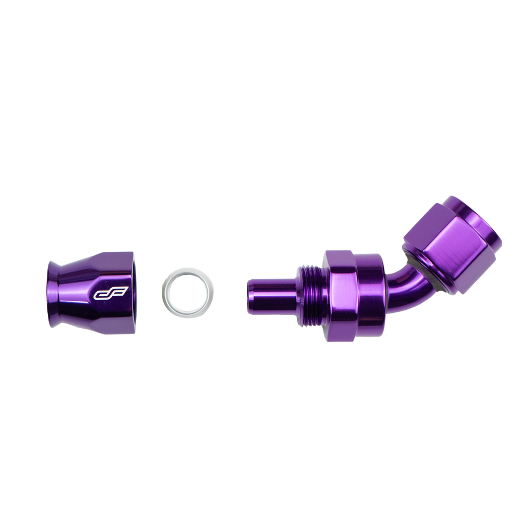 -12 AN 45 Degree Female Aluminum Hose End (PTFE)