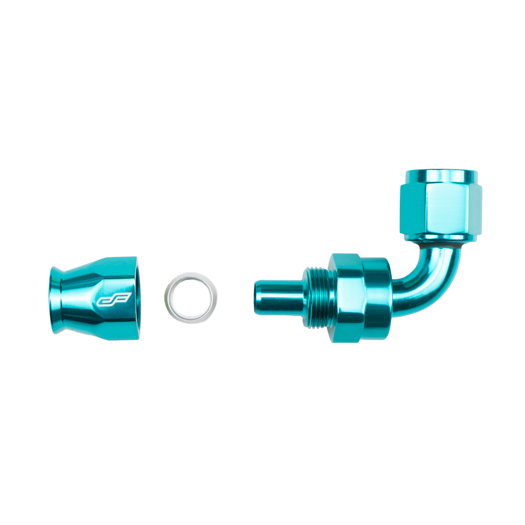 -4 AN 90 Degree Female Aluminum Hose End (PTFE)